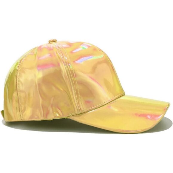 Women's Gold Fashion Baseball Cap Adjustable Strap Back Visor Sports Hat - Picture 3 of 7